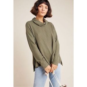 Maeve By Anthropologie Vanna Crowl Neck Pullover Green Size Large